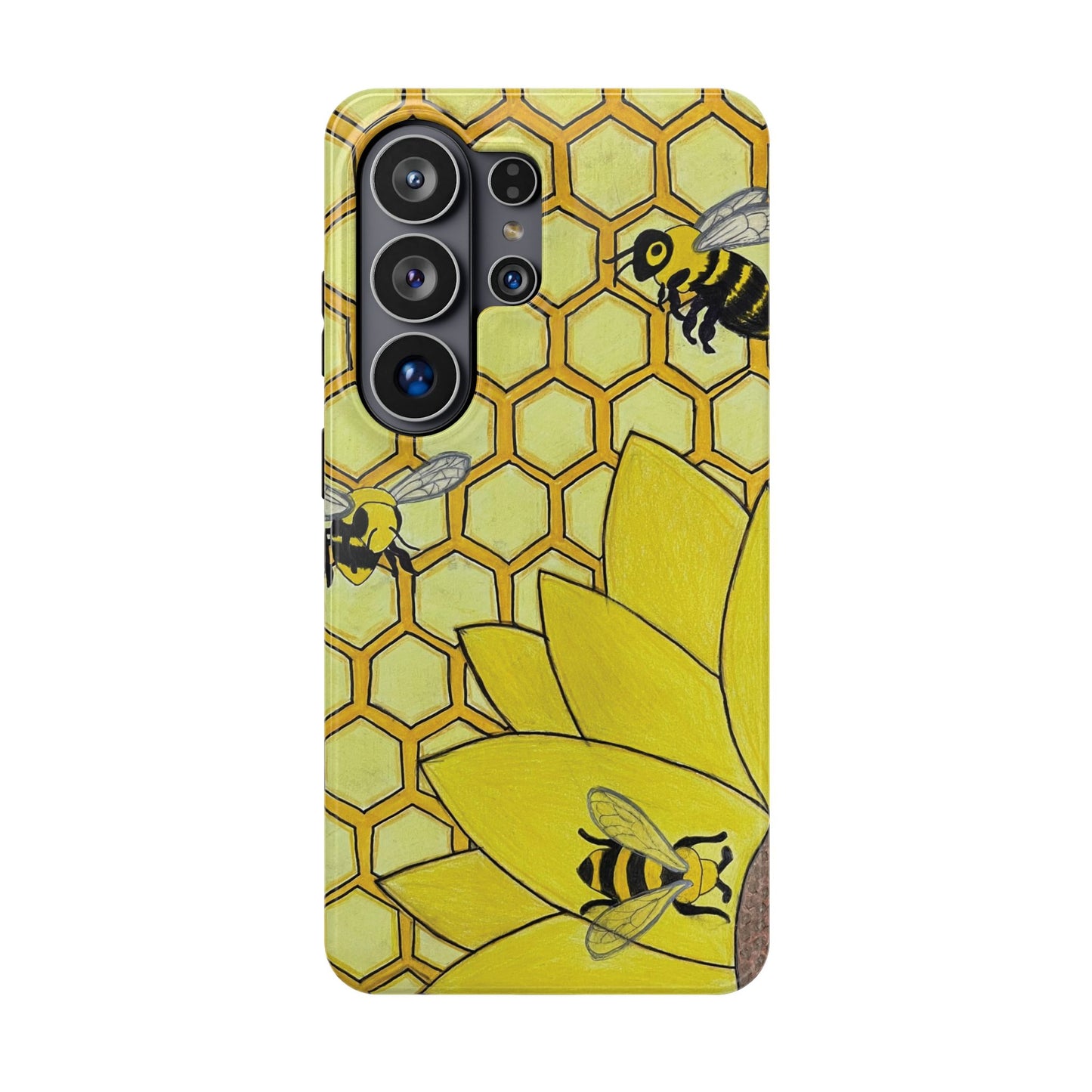 Magnetic Impact-Resistant Case- Bees & Sunflower