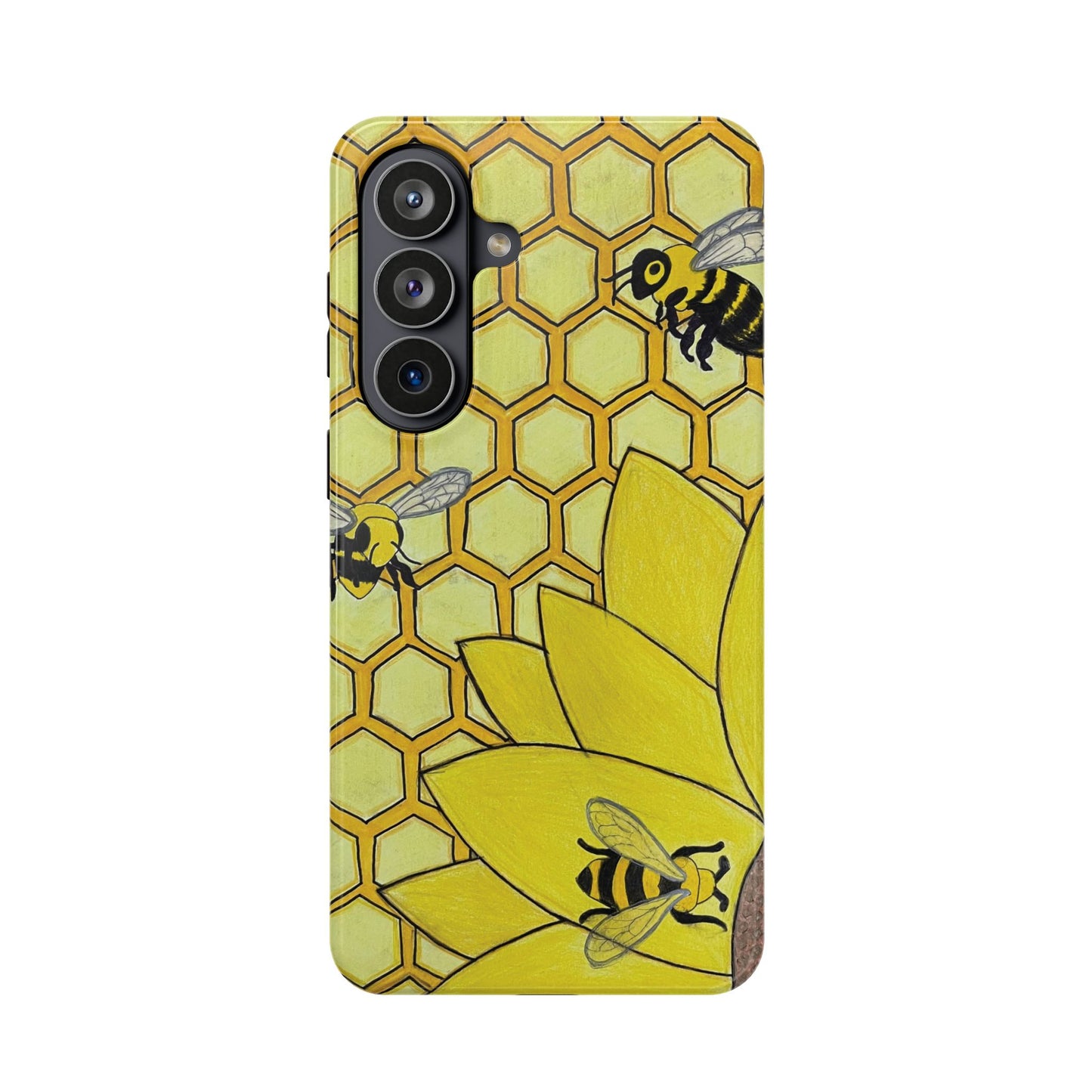Magnetic Impact-Resistant Case- Bees & Sunflower